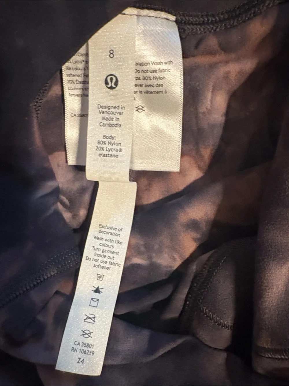 lululemon athletica Align High-Rise Diamond Dye Tie-Dye Leggings SZ 8